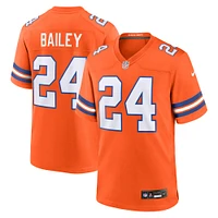 Maillot Nike Champ Bailey Orange Denver Broncos Mile High Collection 1977 Throwback pour homme - de match joueur retraité