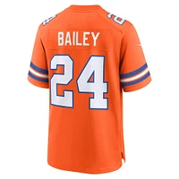 Maillot Nike Champ Bailey Orange Denver Broncos Mile High Collection 1977 Throwback pour homme - de match joueur retraité