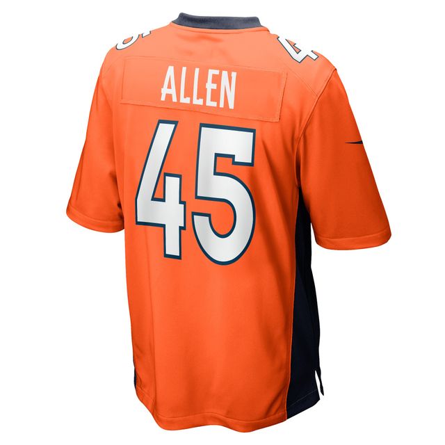 Maillot Nike Christopher Allen pour homme, joueur de match des Denver Broncos, orange