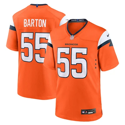 Maillot de match Nike Cody Barton Orange Denver Broncos pour homme