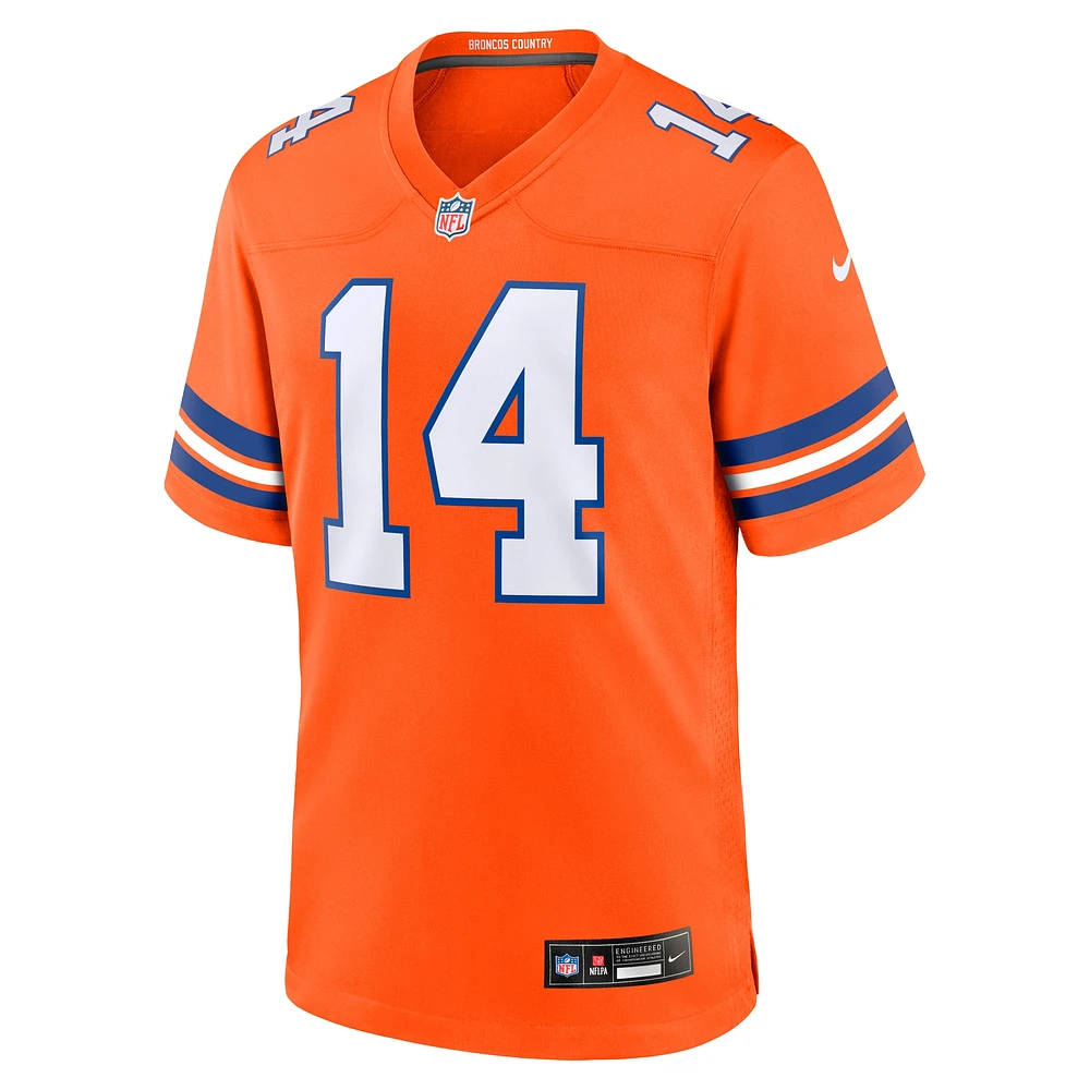 Men's Nike Courtland Sutton Orange Denver Broncos Mile High Collection 1977 Throwback Player Game Jersey