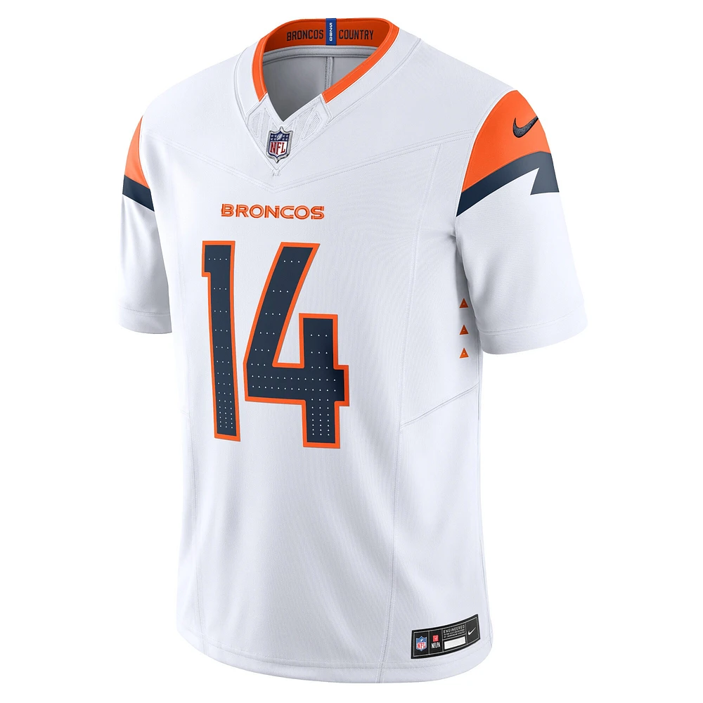 Nike Courtland Sutton pour homme Blanc Denver Broncos Mile High Collection Vapor F.U.S.E. Maillot limité