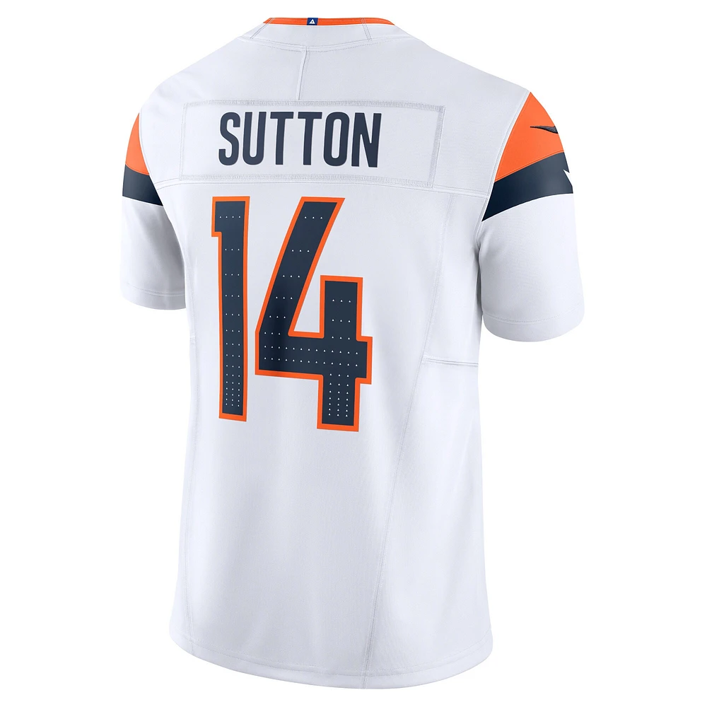 Nike Courtland Sutton pour homme Blanc Denver Broncos Mile High Collection Vapor F.U.S.E. Maillot limité