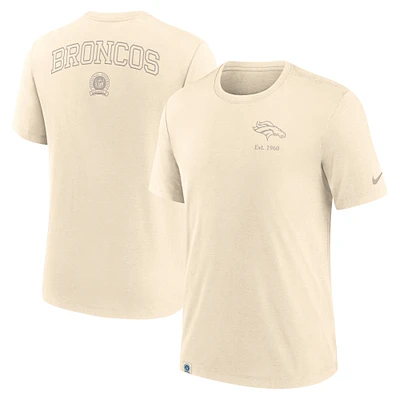 Men's Nike Cream Denver Broncos Glory Tri-Blend T-Shirt