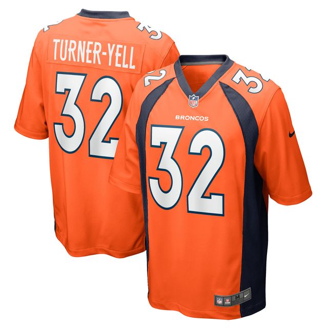 Maillot de joueur match Nike Delarrin Turner-Yell orange Denver Broncos pour homme