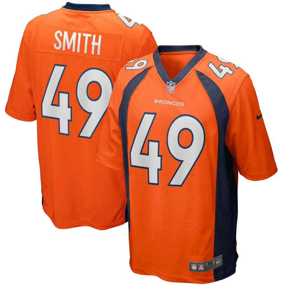 Men's Nike Dennis Smith Orange Denver Broncos Game Retired Player Jersey