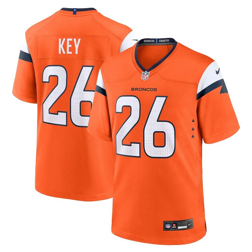 Maillot de match d'équipe Nike Devon Key Orange Denver Broncos pour homme