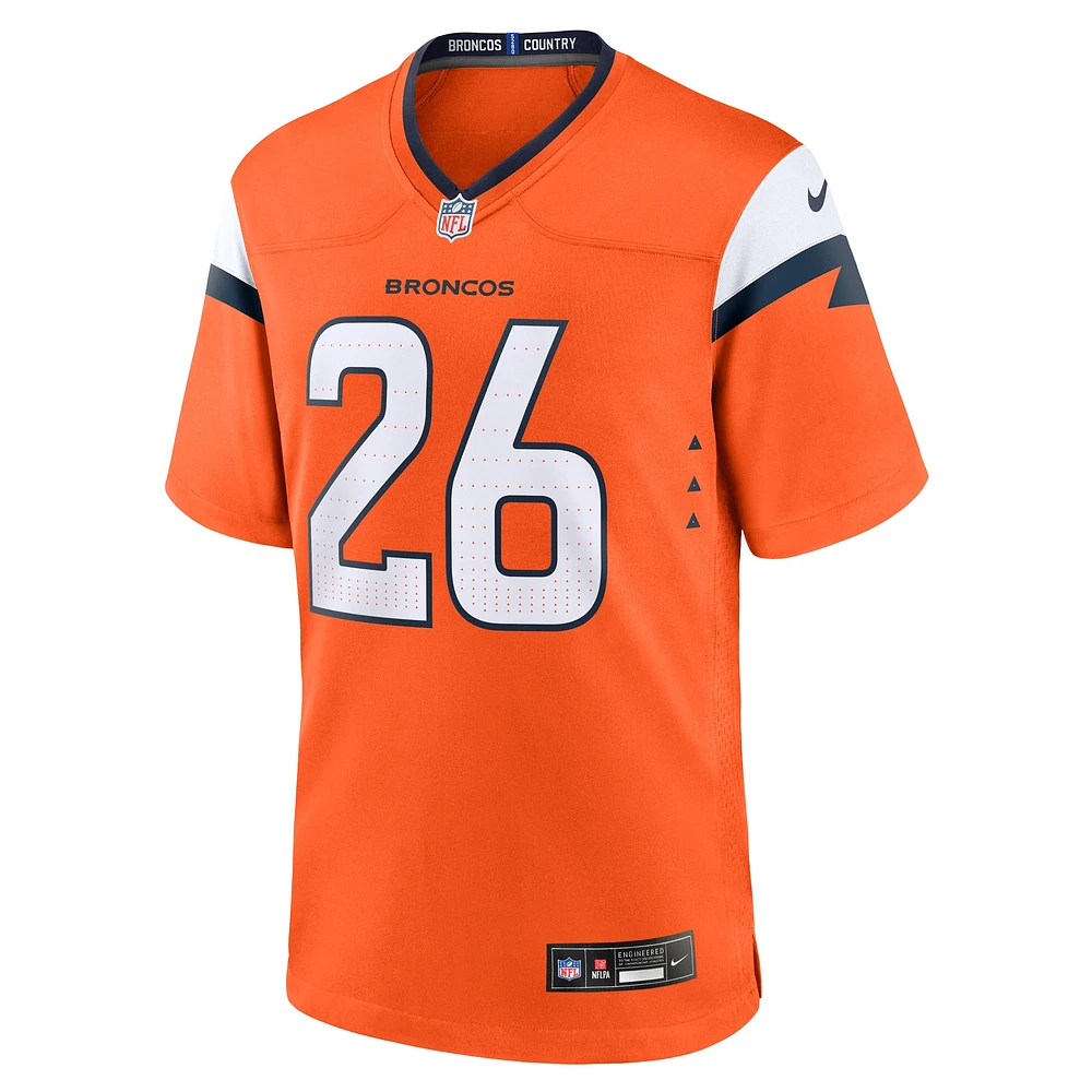 Maillot de match d'équipe Nike Devon Key Orange Denver Broncos pour homme