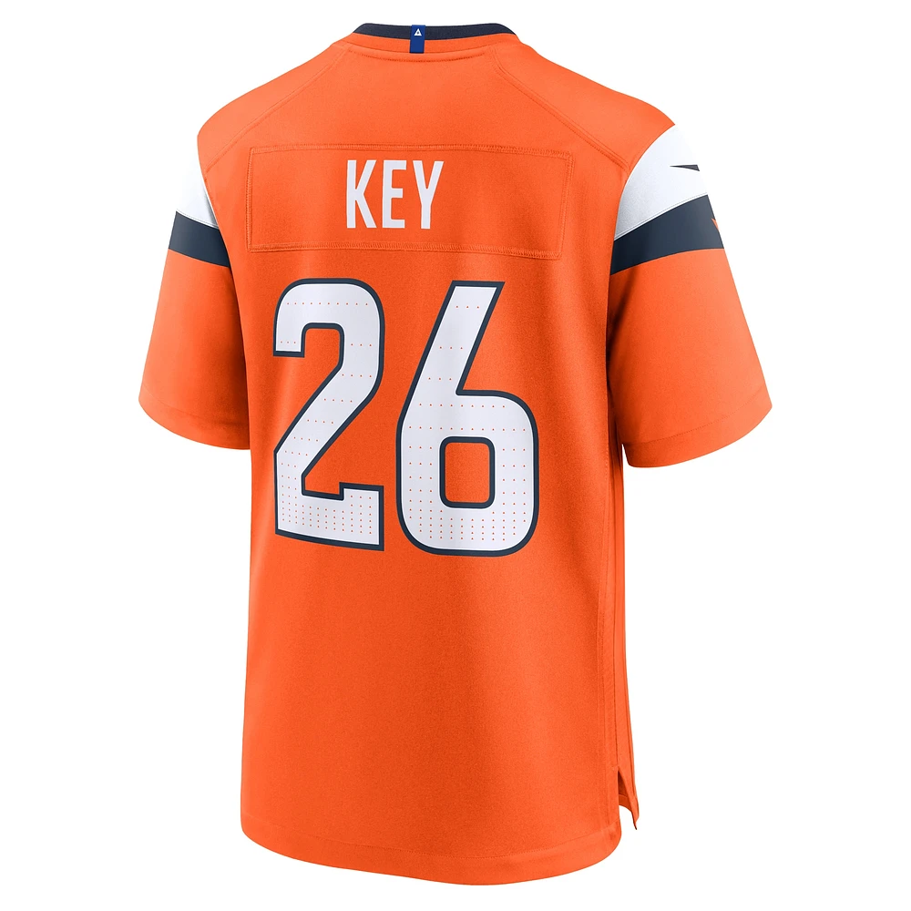 Maillot de match d'équipe Nike Devon Key Orange Denver Broncos pour homme