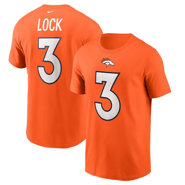 Denver Broncos Name & Number Graphic T-Shirt - Russell Wilson - Mens