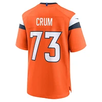 Men's Nike Frank Crum  Orange Denver Broncos Team Game Jersey