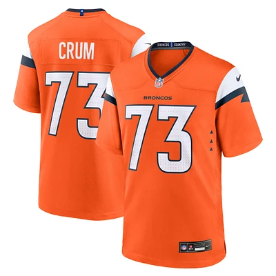 Men's Nike Frank Crum  Orange Denver Broncos Team Game Jersey