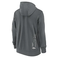 Sweat à capuche Nike gris Denver Broncos Statement entièrement zippé pour homme