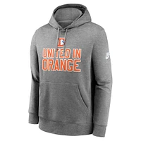 Men's Nike Heather Gray Denver Broncos Club Logo Pullover Hoodie