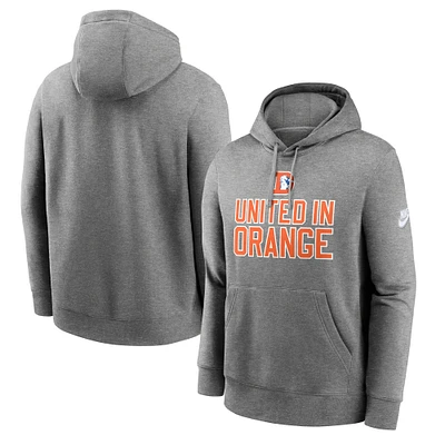 Sweat à capuche avec logo Nike Denver Broncos Club pour homme, gris chiné