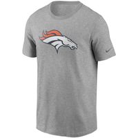 Men's Nike Heathered Gray Denver Broncos Primary Logo T-Shirt