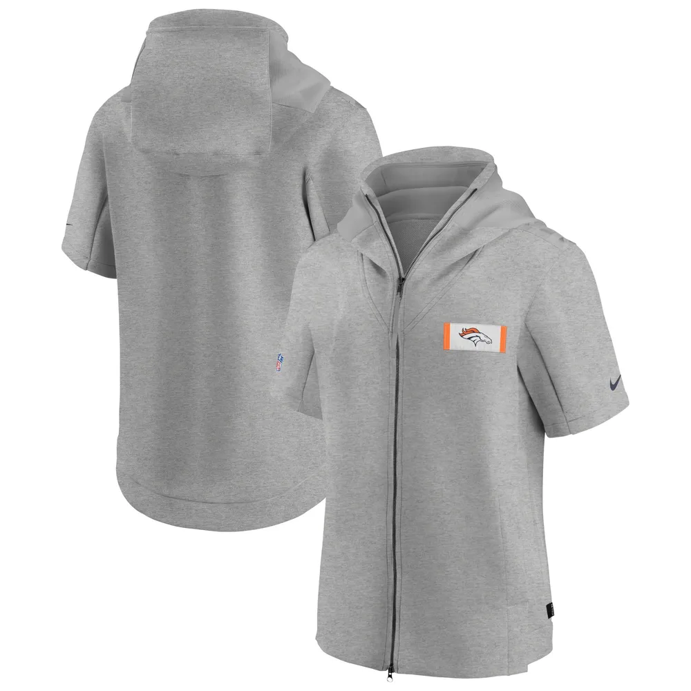 Lids Denver Broncos Nike Sideline Showout Short Sleeve Full-Zip Hoodie  Jacket - Heathered Gray