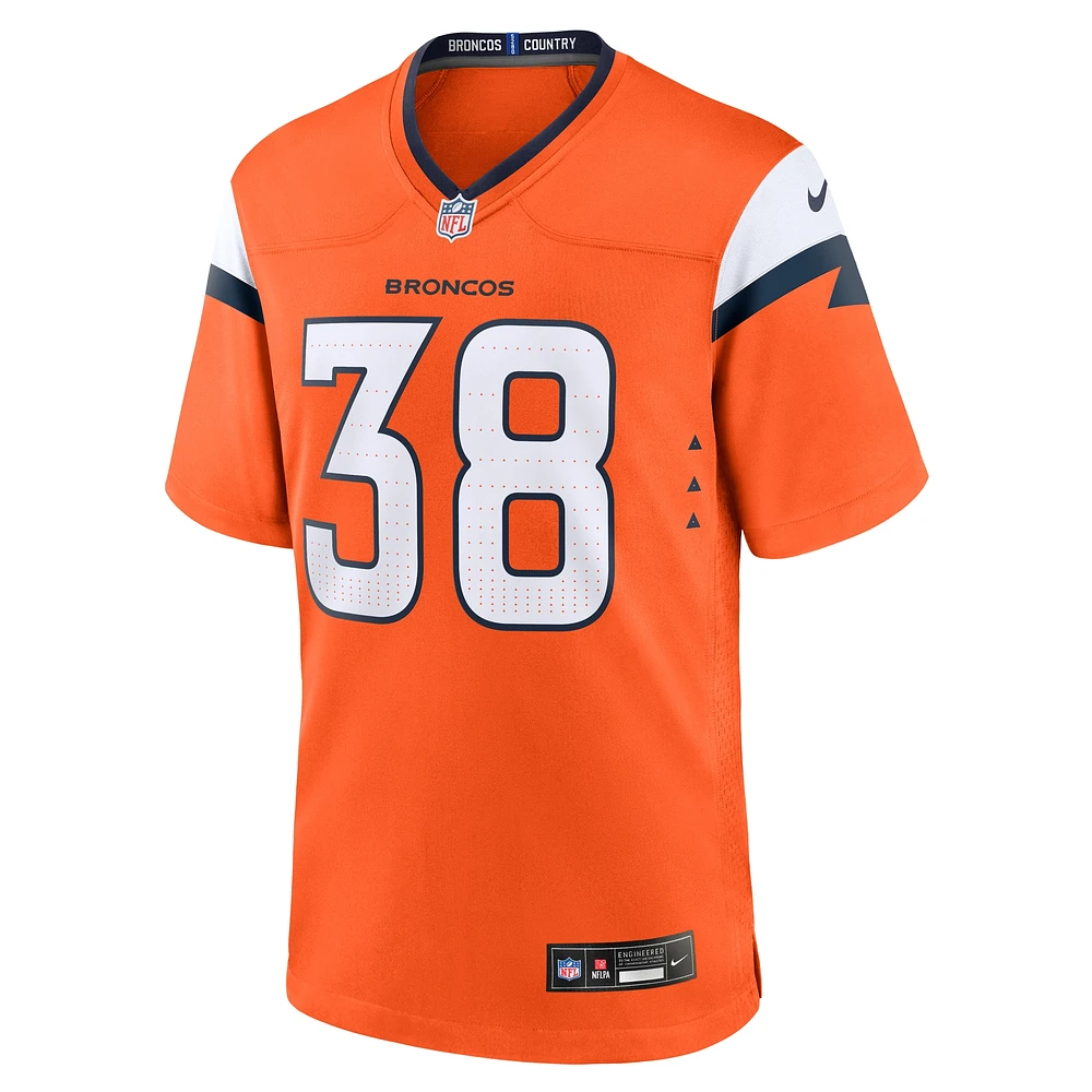 Maillot de match Nike Jaleel McLaughlin orange des Denver Broncos pour homme