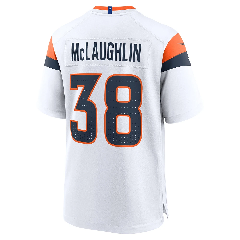 Maillot de match Nike Jaleel McLaughlin blanc des Denver Broncos pour homme