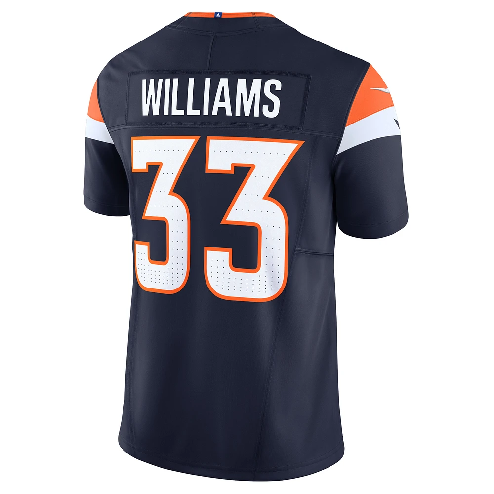 Nike Javonte Williams Navy Denver Broncos Mile High Collection Vapor F.U.S.E. Maillot limité