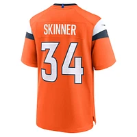 Men's Nike JL Skinner  Orange Denver Broncos Team Game Jersey