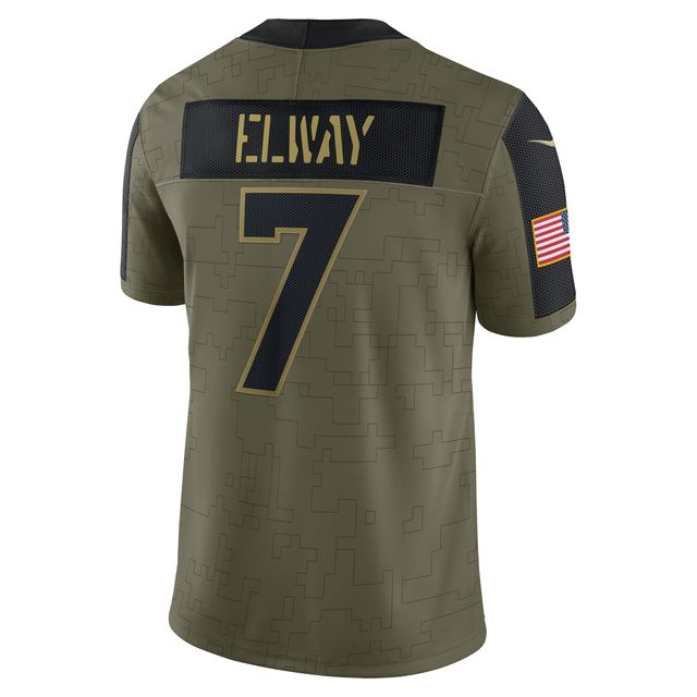 FBC BRONC OLIVE 7 JOHN ELWAY HOMME NIKE 21 STS LIMITED PLAYER MAILLOT CA JERMENLMT