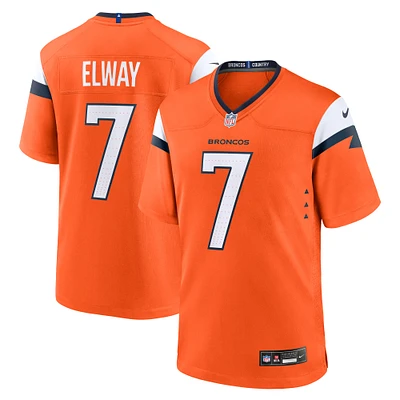 Maillot de match joueur retraité Nike John Elway Orange Denver Broncos Mile High Collection pour homme