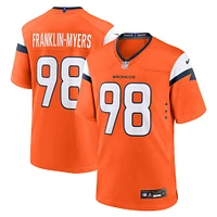 Maillot de match Nike John Franklin-Myers Orange Denver Broncos pour homme