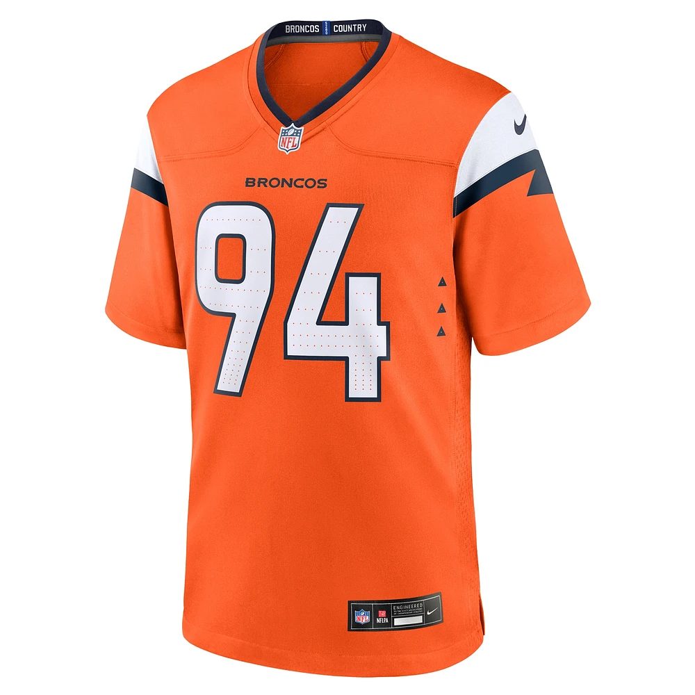 Maillot de match d'équipe Nike Jordan Jackson Orange Denver Broncos pour homme