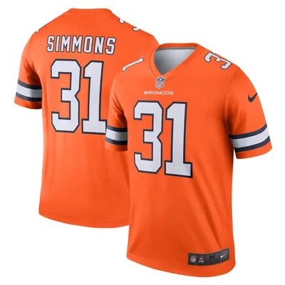 Nike Justin Simmons Orange Denver Broncos Vapor Limited Jersey