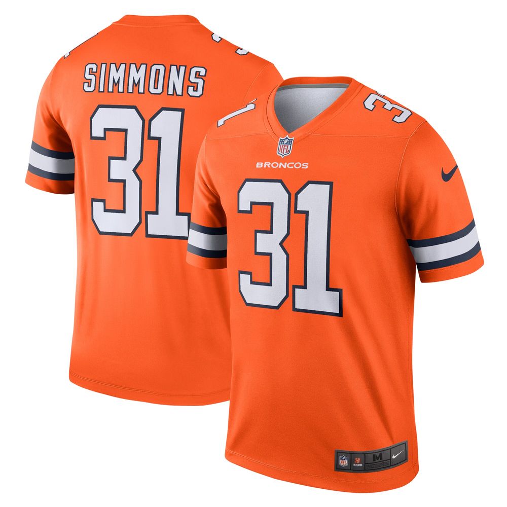 Men's Nike Justin Simmons Orange Denver Broncos Legend