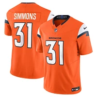 Men's Nike Justin Simmons Orange Denver Broncos Vapor F.U.S.E. Limited Jersey