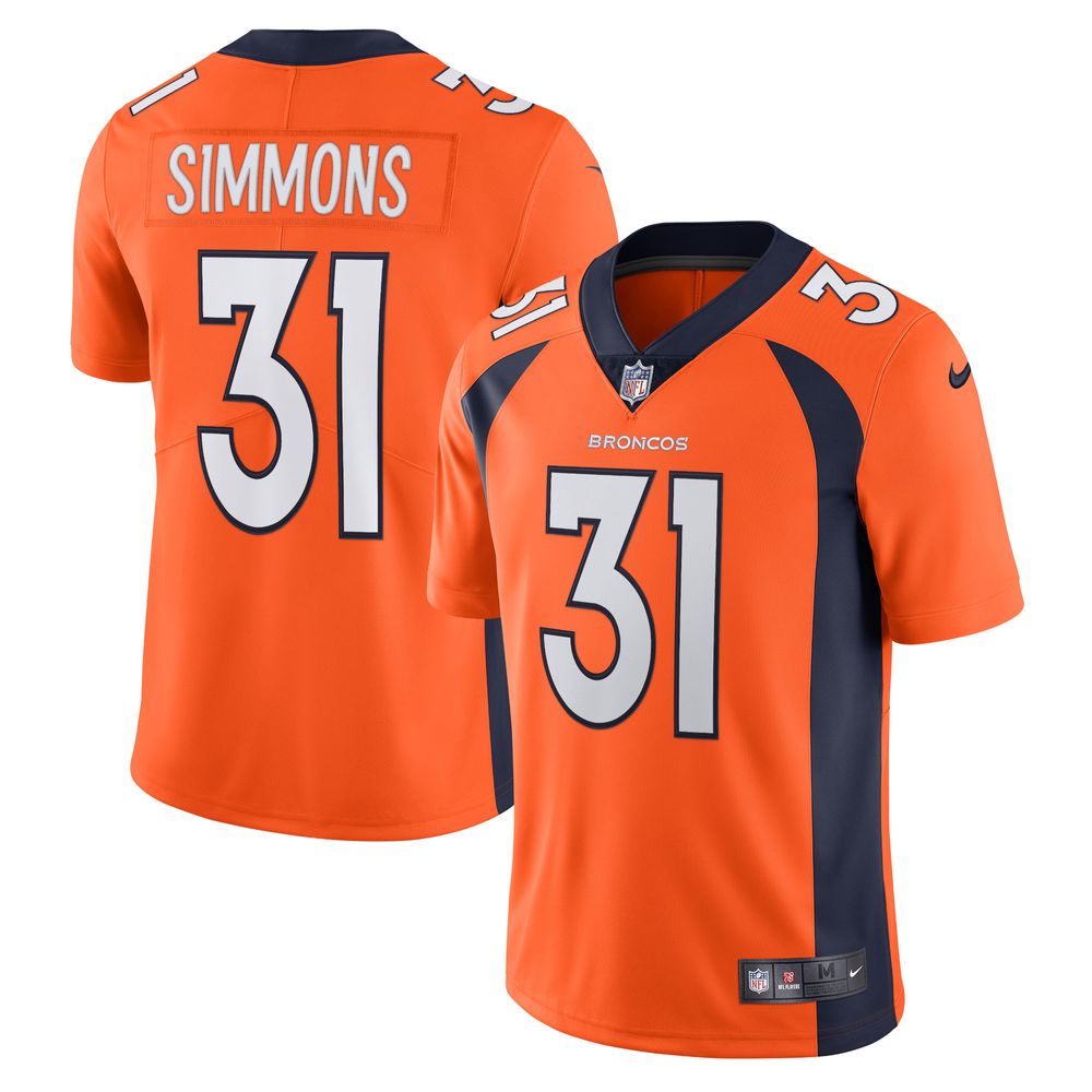 Nike Men's Nike Justin Simmons Denver Broncos Vapor Limited Jersey