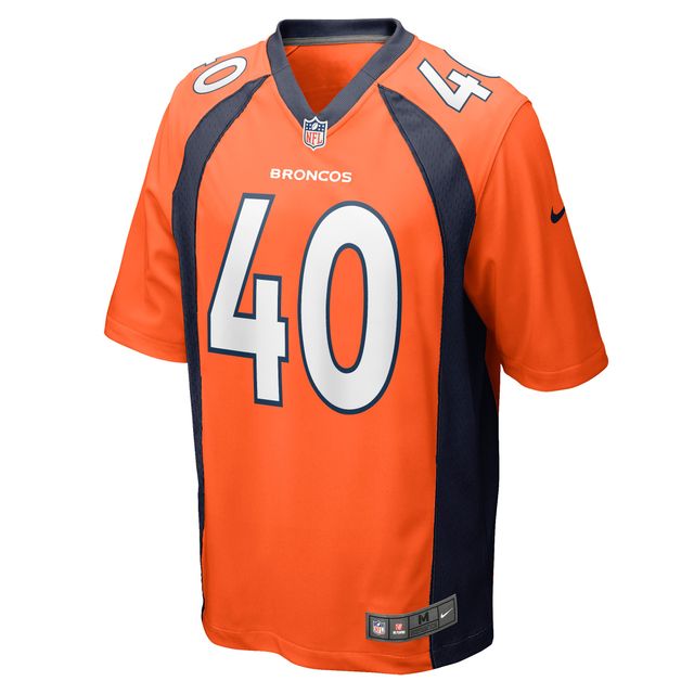 Maillot de match Nike Justin Strnad Denver Broncos pour homme, orange