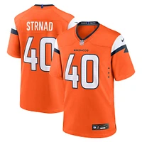 Men's Nike Justin Strnad  Orange Denver Broncos Team Game Jersey