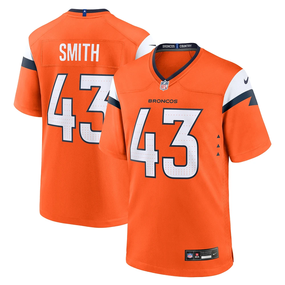 Maillot de match Nike Keidron Smith Orange Denver Broncos pour homme