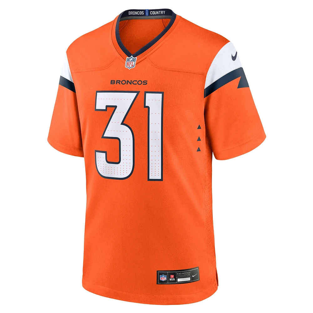 Men's Nike Kris Abrams-Draine  Orange Denver Broncos Team Game Jersey