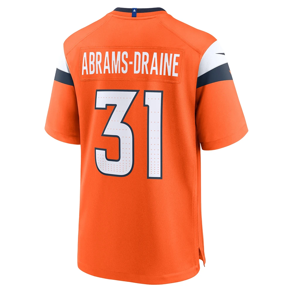 Men's Nike Kris Abrams-Draine  Orange Denver Broncos Team Game Jersey