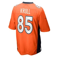 Men's Nike Lucas Krull  Orange Denver Broncos Team Game Jersey