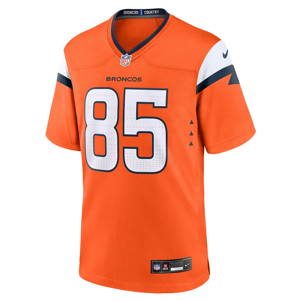 Maillot de match Nike Lucas Krull Orange Denver Broncos pour homme