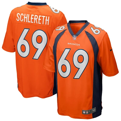 Maillot de joueur retraité Nike Mark Schlereth pour homme des Denver Broncos Game orange