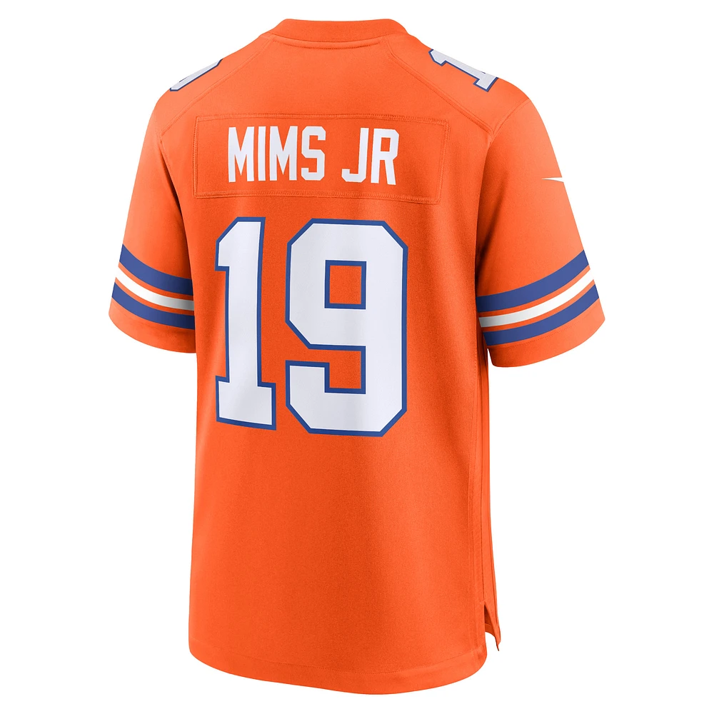 Maillot Nike Marvin Mims Jr Orange Denver Broncos Mile High Collection 1977 Throwback Player Game pour homme