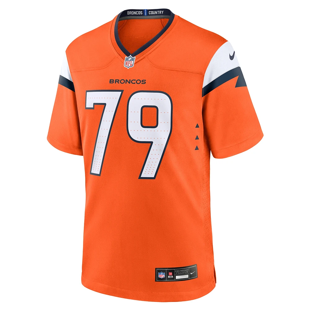 Maillot de match d'équipe Nike Matt Peart Orange Denver Broncos pour homme