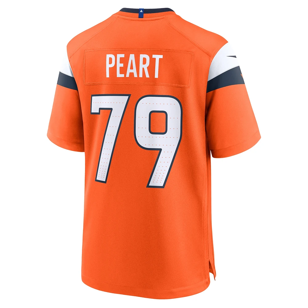 Maillot de match d'équipe Nike Matt Peart Orange Denver Broncos pour homme