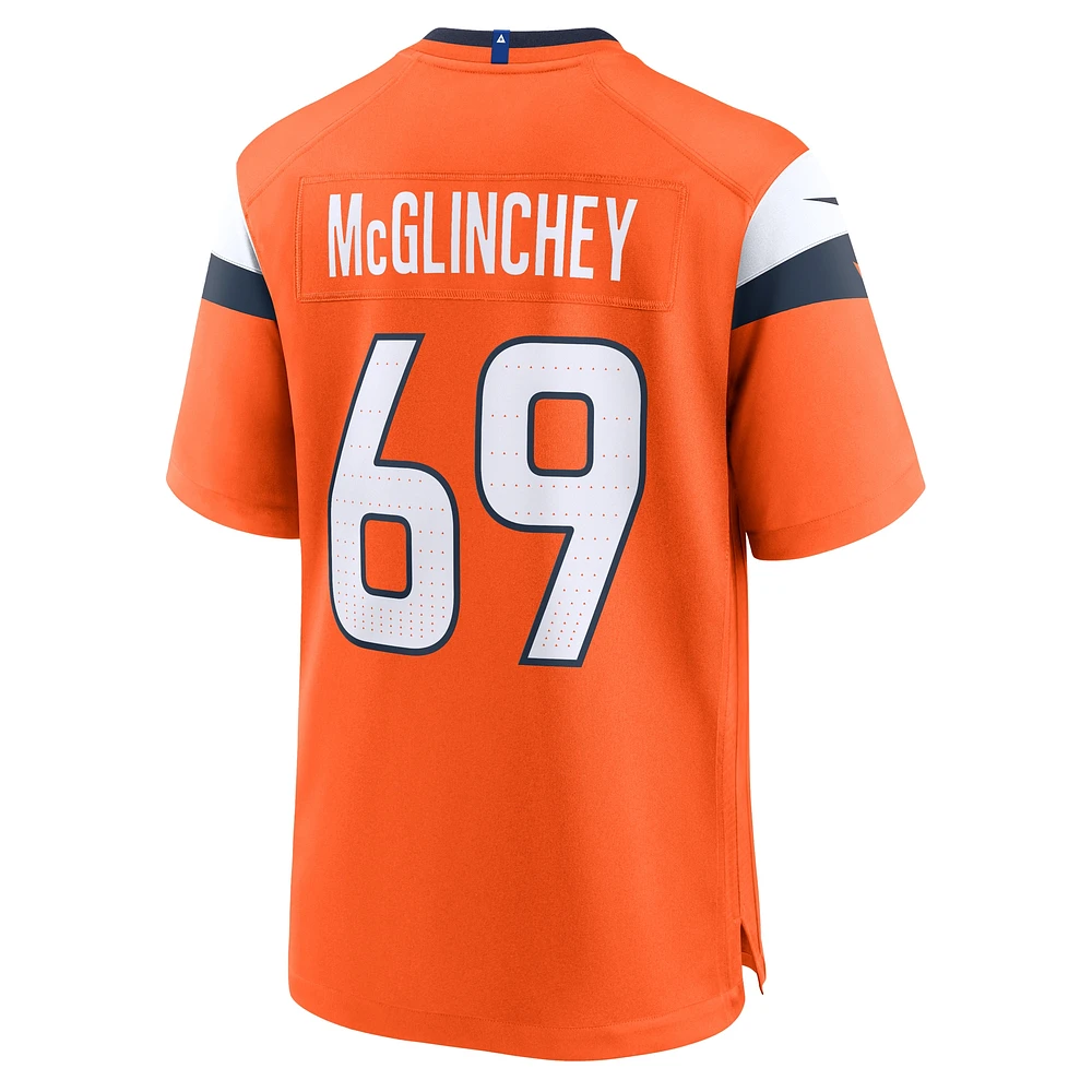 Maillot de match Nike Mike McGlinchey orange Denver Broncos pour homme