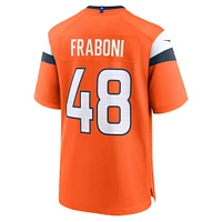 Maillot de match Nike Mitchell Fraboni orange Denver Broncos pour homme