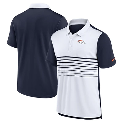 Polo de performance tendance Denver Broncos Nike bleu marine/blanc pour homme