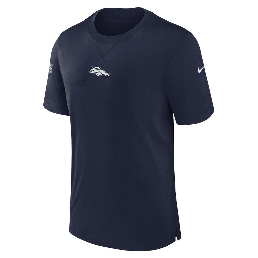 T-shirt Nike bleu marine Denver Broncos 2023 Sideline Performance pour homme