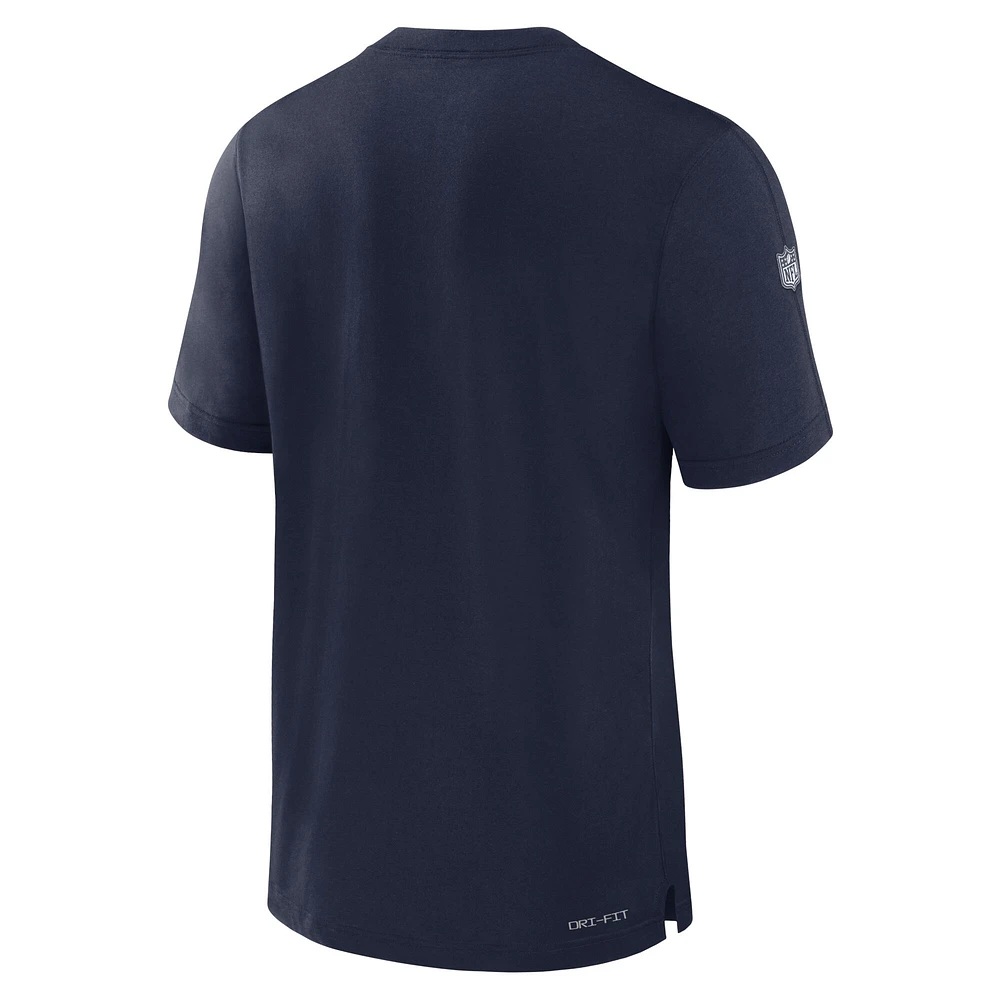 T-shirt Nike bleu marine Denver Broncos 2023 Sideline Performance pour homme