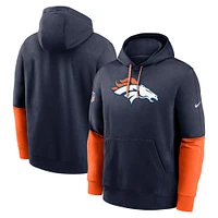 Sweat à capuche Nike bleu marine Denver Broncos 2024 Sideline Club pour homme